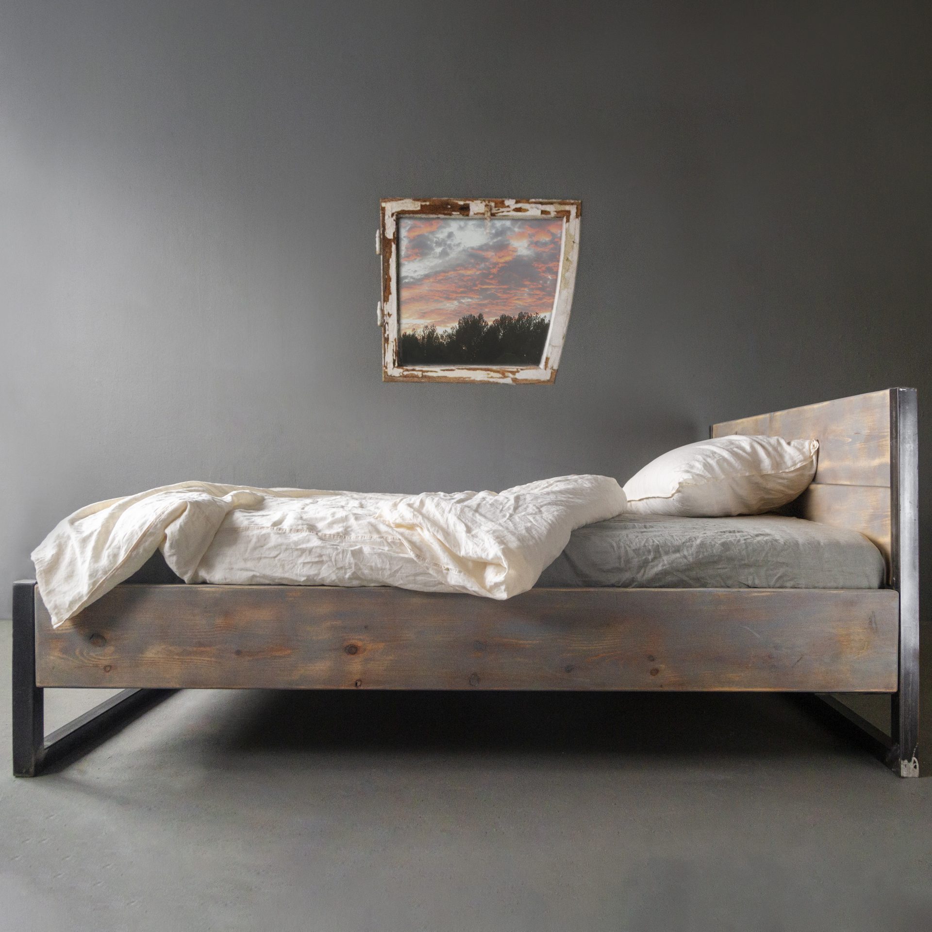 Verdon grey washed Bauholz Eisen Rohstahl